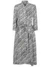 Tory Burch Printed Silk Twill Midi Dress In New Ivory Pixelated Logo