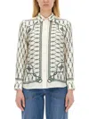Tory Burch Printed Silk Twill Shirt In Multi