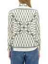 Tory Burch Printed Silk Twill Shirt In Green