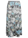 TORY BURCH PRINTED SILK TWILL SKIRT