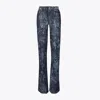 Tory Burch Printed-pattern Flared Jeans In Blue