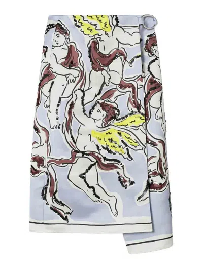 Tory Burch Printed Satin Skirt In Multi