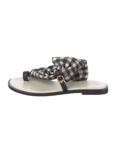 Pre-owned Tory Burch Printed Slides In Multi