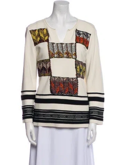 Pre-owned Tory Burch Printed Square Neckline Tunic In Multi