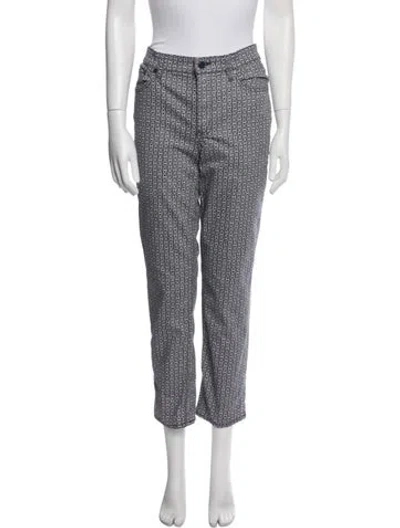 Pre-owned Tory Burch Printed Straight Leg Pants In Blue