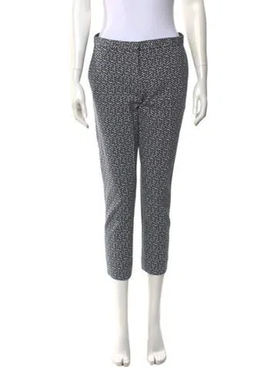 Pre-owned Tory Burch Printed Straight Leg Pants In Blue