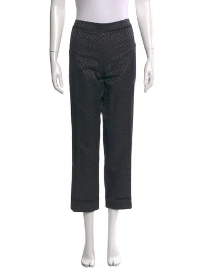 Pre-owned Tory Burch Printed Straight Leg Pants In Blue