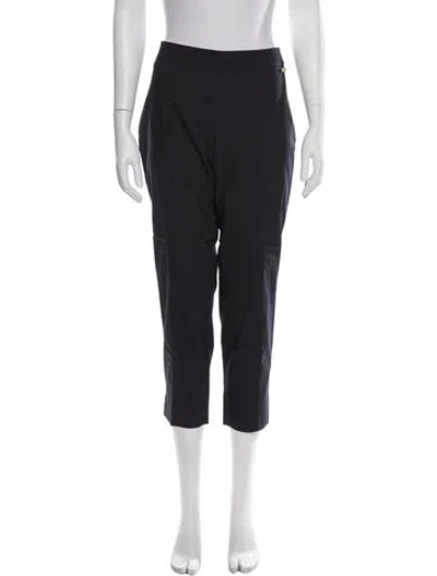 Pre-owned Tory Burch Printed Straight Leg Pants In Blue