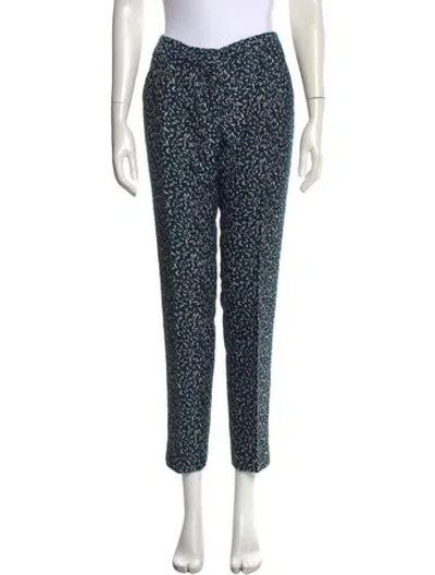 Pre-owned Tory Burch Printed Straight Leg Pants In Green
