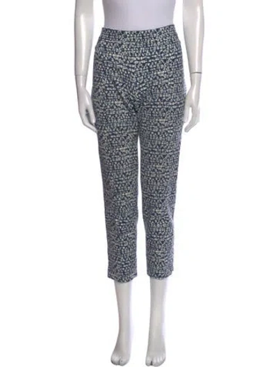 Pre-owned Tory Burch Printed Straight Leg Pants In Multi