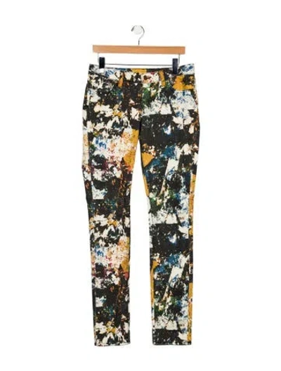 Pre-owned Tory Burch Printed Straight Leg Pants In Multi