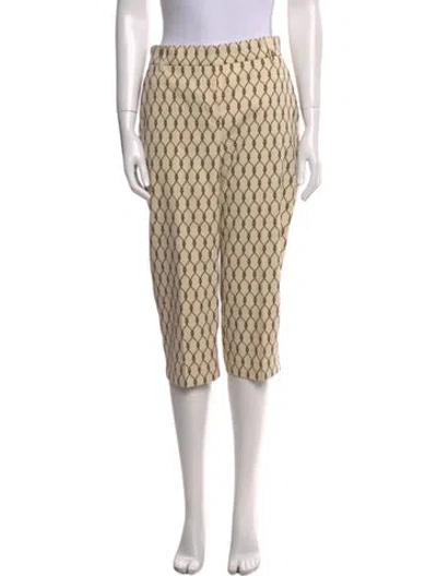 Pre-owned Tory Burch Printed Straight Leg Pants In Neutral