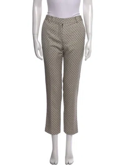 Pre-owned Tory Burch Printed Straight Leg Pants In Neutral