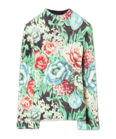 Tory Burch Printed Sweater In Multicolor