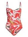 Tory Burch Printed Swimsuit In Purple