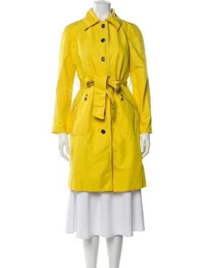 Pre-owned Tory Burch Printed Trench Coat In Yellow