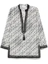 Tory Burch T Monogram Mini Tunic Dress In Nude