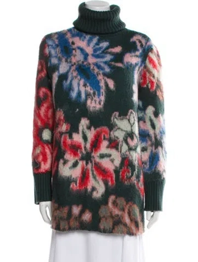 Pre-owned Tory Burch Printed Turtleneck Sweater In Multi