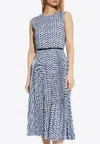 Tory Burch Printed Twill Crewneck Midi Dress