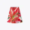 Tory Burch Printed Twill Pleated Skirt