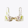 Tory Burch Printed Underwire Bikini Top In Chartreuse Field Convo Scarf