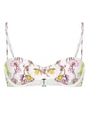 Tory Burch Printed Underwire Bikini Top In White