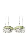 Tory Burch Printed Underwire Bikini Top In Green
