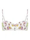 Tory Burch Printed Underwire Bikini Top In White