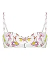 Tory Burch Printed Underwire Bikini Top In White