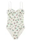 Tory Burch Printed Underwire Swimsuit In White