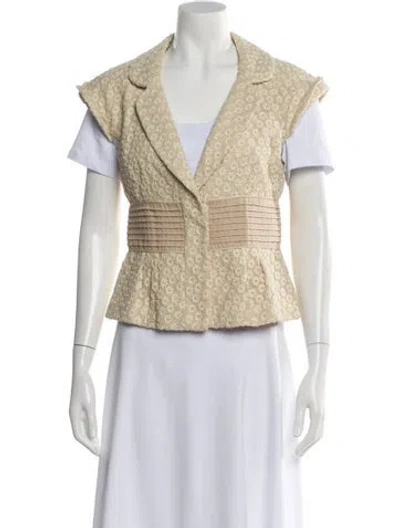 Pre-owned Tory Burch Printed Vest In Neutral