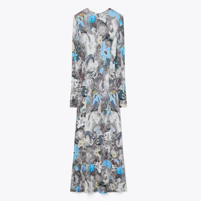 Tory Burch Long Floral Print Dress Multicolor