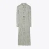 Tory Burch Printed Viscose Shirtdress In Blue Mini Zebra