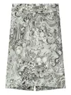 Tory Burch Printed Viscose Skirt In Multi