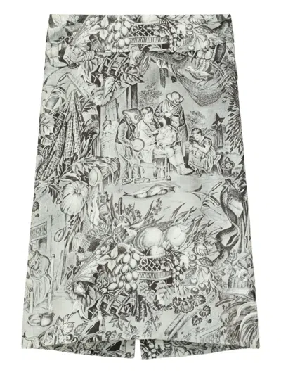 Tory Burch Printed Viscose Skirt In Multi