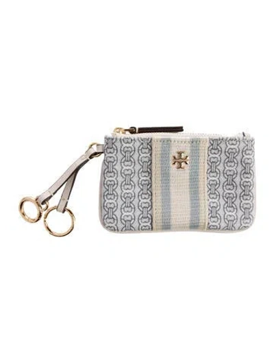 Pre-owned Tory Burch Printed Wallet In Gray