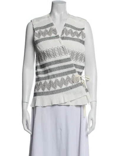 Pre-owned Tory Burch Printed In White