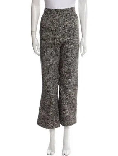 Pre-owned Tory Burch Printed Wide Leg Pants In White