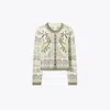 Tory Burch Printed Wool Cardigan In Multi