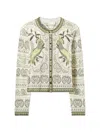 Tory Burch Printed Wool Cardigan In Multi