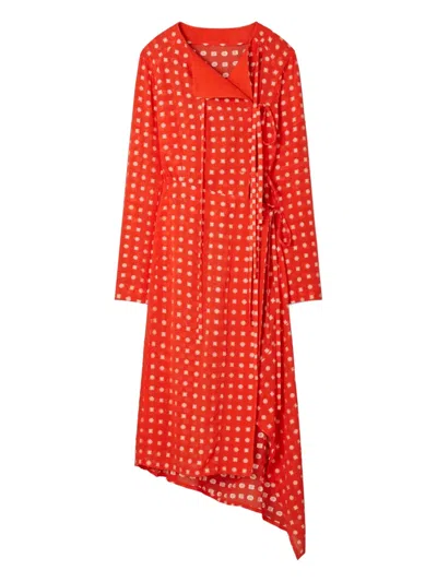Tory Burch Jacquard Wrap Dress In Pepperoncini Nothing Ditsy