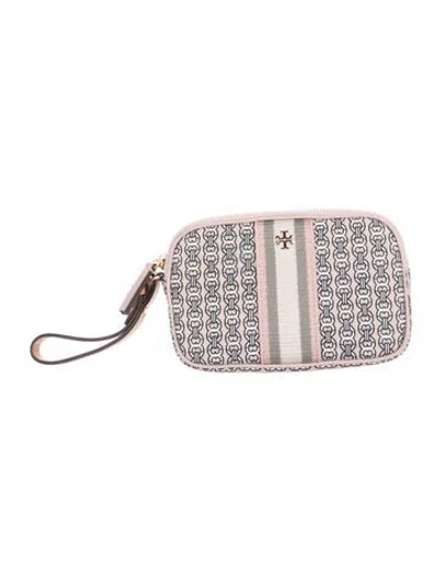 Pre-owned Tory Burch Printed Wristlet In Pink