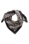Tory Burch Prismatic T Monogram Silk Scarf In Prismatic T Monogram Black