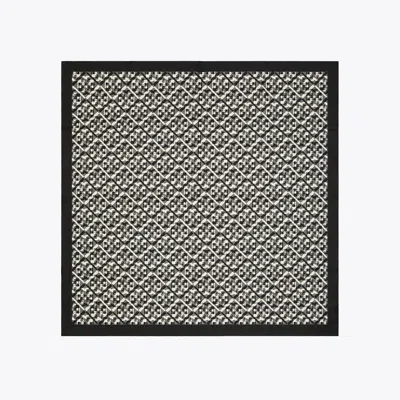 Tory Burch Prismatic T Monogram Silk Square Scarf In Prismatic T Monogram Black
