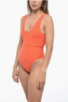Tory Burch Pudded Cups Swimsuit With Logoed Belt