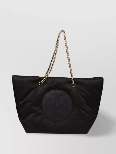 Tory Burch Puffed Chain Quilted Tote In Black
