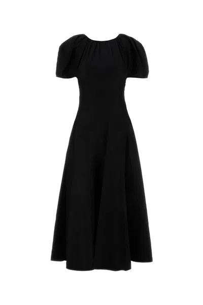 Tory Burch Puffed-sleeve A-line Dress In Black