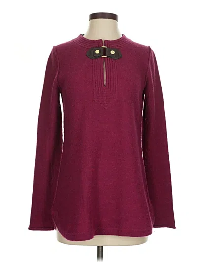 Pre-owned Tory Burch Pullover Sweater In Burgundy