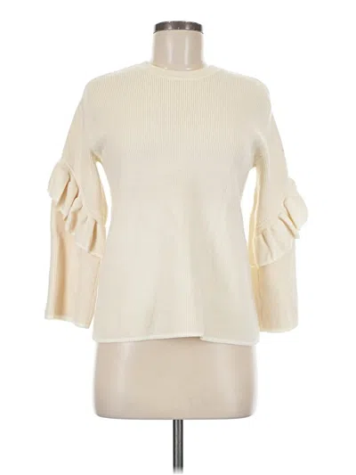 Pre-owned Tory Burch Pullover Sweater In White