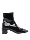 Tory Burch Black Ankle Boots With Logo Plate In Black